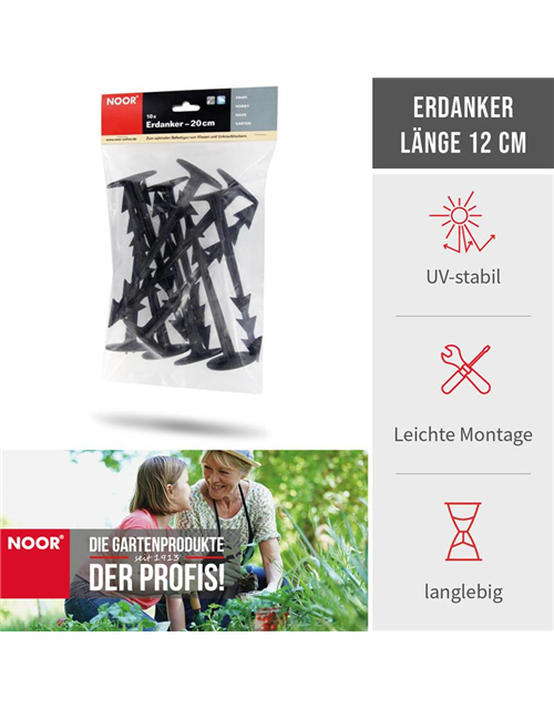 Erdanker Bodenanker für Bodenvlies 12 cm 20 Stück