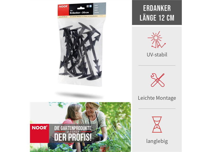 Erdanker Bodenanker für Bodenvlies 12 cm 20 Stück